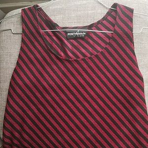 Red and black stripped crop top (petite)